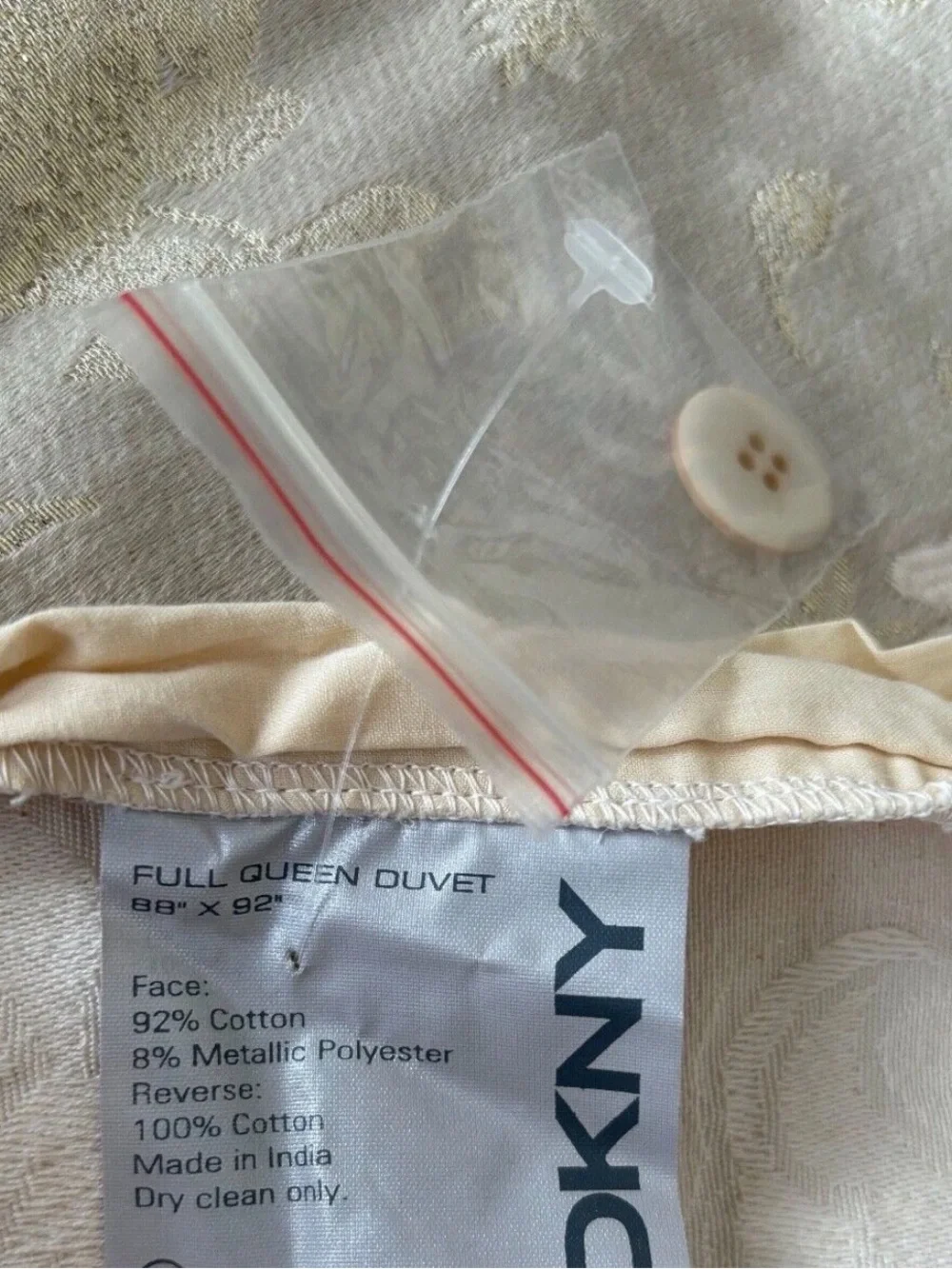 New DONNA KARAN DKNY Designer Precious Metals Full/QUEEN Bed Blanket DUVET COVER